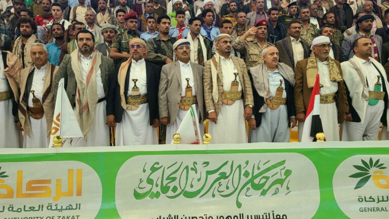 السامعي يحضر الاحتفال بزفاف 460 عريساً وعروساً من ابناء تعز ولحج